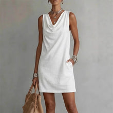 Load image into Gallery viewer, Women's Off-Shoulder Sleeveless Dress – Casual Pullover Midi Dress
