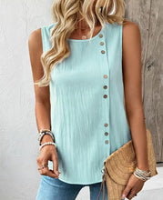 Load image into Gallery viewer, Women's Loose-Fit Round-Neck Cotton Tank Top – Casual Elegant Solid Color