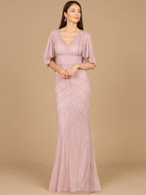 Load image into Gallery viewer, Cape Sleeve Beaded Gown