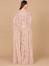 Load image into Gallery viewer, Beaded Sheath Dress with Long Cape