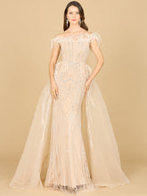 Load image into Gallery viewer, Off Shoulder Gown with Feathers