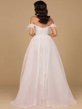 Load image into Gallery viewer, Off Shoulder Gown with Feathers