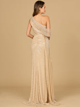 Load image into Gallery viewer, Beaded One Shoulder Dress with Train