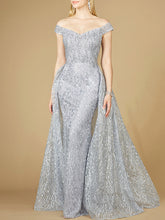 Load image into Gallery viewer, Off Shoulder Overskirt Gown