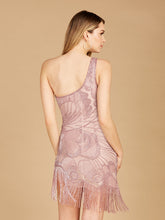Load image into Gallery viewer, One Shoulder Cocktail Dress with Fringe