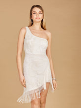 Load image into Gallery viewer, One Shoulder Cocktail Dress with Fringe