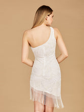 Load image into Gallery viewer, One Shoulder Cocktail Dress with Fringe