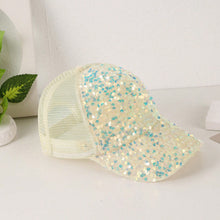 Load image into Gallery viewer, Sequin-Embroidered Mesh Baseball Cap with Sunshade – Breathable Trendy Hat