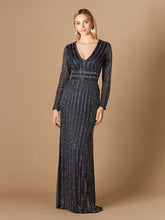 Load image into Gallery viewer, Long Sleeve Beaded Gown