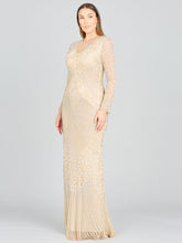 Load image into Gallery viewer, Fitted Long Sleeve Beaded Gown
