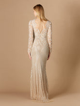 Load image into Gallery viewer, Fitted Long Sleeve Beaded Gown