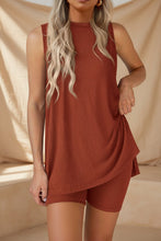 Load image into Gallery viewer, Women's Tank Top & Elastic Shorts Set – Solid Color, Sleeveless, Summer 2-Piece