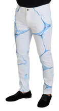 Load image into Gallery viewer, Dolce & Gabbana White Blue Denim Cotton Jeans Stretch Skinny Fit Pant