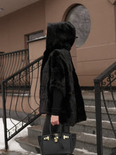 Load image into Gallery viewer, Genuine Scandinavian Mink Fur Poncho with Fully Lined Mink Hood