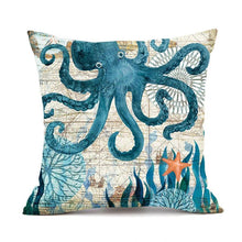 Load image into Gallery viewer, Mandotos Sea Turtle Printed Cushion Covers Linen Throw Pillow Cases For Home Decor Sofa Chair