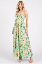 Load image into Gallery viewer, New Summer Floral Smocked Back Ruffled Hem Maxi Cami Dress – Bohemian Elegance, Feminine, Flowy, Comfortable, Effortlessly Chic