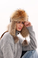Load image into Gallery viewer, Genuine Racoon Fur Genuine Leather Hat