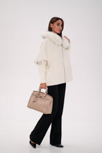 Load image into Gallery viewer, Saga®Furs Hooded Polar Fox Wool Alpaca Coat