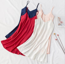 Load image into Gallery viewer, Silky Elegant Night Dress Slips Multicolors - Short