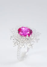 Load image into Gallery viewer, Exquisite Pink Sapphire Ring - Pink Snowflake
