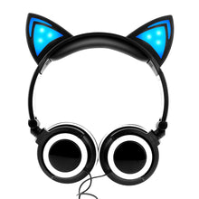 Load image into Gallery viewer, Luxury New Popular Esonstyle Kids Headphones Over Ear with LED Glowing Cat Ears,Safe Wired Kids Headsets 85dB Volume Limited, Food Grade Silicone, 3.5mm Aux Jack, Cat-Inspired Purple Headphones for Girls and Kids