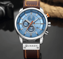 Load image into Gallery viewer, Men's Waterproof Elegant Sport Watch With Chronometers Day View, Leather Belts And Hardlex Scratch Resistant Glass Perfect Gift For Him