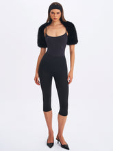 Load image into Gallery viewer, Kori Black Faux Fur Micro Bolero