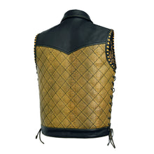 Load image into Gallery viewer, Kingsnake Men’s Motorcycle Leather Vest