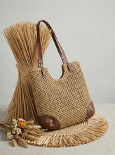 Load image into Gallery viewer, Woven Hollow-Out Shoulder Tote Bag