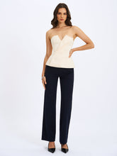 Load image into Gallery viewer, Yani Ivory Asymmetrical Lapel Sleeveless Peplum Top