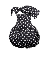 Load image into Gallery viewer, Umika Black Polka Dots Bubble Hem Mini Dress
