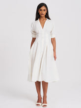 Load image into Gallery viewer, Palina Lyocell Pleated Midi Preppy Shirt Dress