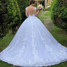 Load image into Gallery viewer, Vintage Lace Wedding Dress - White Bridal Gown with Elegant Lace Detail