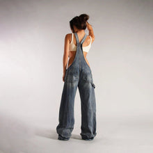 Load image into Gallery viewer, Y2K Denim Overalls - Zipper Suspender Jumpsuit Streetwear