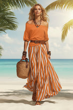 Load image into Gallery viewer, Women's Off-Shoulder Top & Slit Maxi Skirt Set