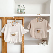 Load image into Gallery viewer, Cute Bear Embroidery Baby Romper | With Front Pocket - # BAAA21110057