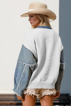 Load image into Gallery viewer, Double Take Star-Pattern Raw-Edge Long Sleeve Sweater