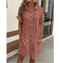 Load image into Gallery viewer, Women’s Ruffle Hem Shirt Dress – Loose Fit Summer Holiday Style