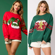 Load image into Gallery viewer, Women’s Christmas Sequined Round Neck Casual Sweatshirt