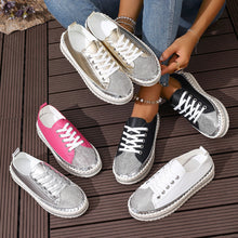 Load image into Gallery viewer, Women’s Plus Size White Sneakers – Chunky Sole Casual Everyday Shoes