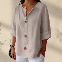 Load image into Gallery viewer, Women's V-Neck Buttoned Blouse