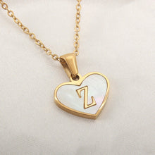 Load image into Gallery viewer, 26 Letter Heart-shaped Necklace White Shell Love Clavicle Chain Fashion Personalized Necklace For Women Jewelry Valentine's Day