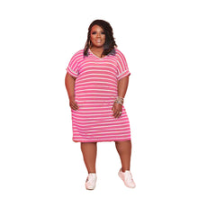 Load image into Gallery viewer, Striped Printed Dress Plus Size Women's Clothing