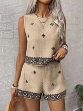Load image into Gallery viewer, Women's Floral Print Tank Top & Shorts Two-Piece Set – Summer