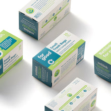 Load image into Gallery viewer, For Good™ Compostable Small Trash Bags – 4 Gallon, Plant-Based, Tear-Resistant – BPI Certified for Home & Office Use (White with Green Text, 25 Count)