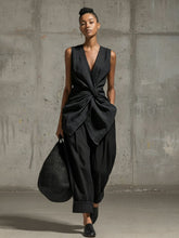 Load image into Gallery viewer, Women's Tie-Front V-Neck Sleeveless Top & Wide-Leg Pants Set