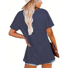 Load image into Gallery viewer, Women's Round Neck Short Sleeve T-Shirt, Summer Casual Tee