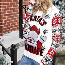 Load image into Gallery viewer, Santa Embroidered Crew Neck Knit Sweater