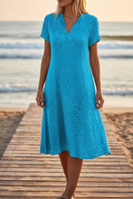 Load image into Gallery viewer, Ethnic Print Midi Dress – Scoop Neck Geometric Pattern Boho Dress