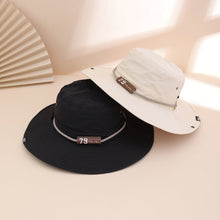 Load image into Gallery viewer, Wide-Brim Leather Patch Fisherman Hat – UV Sun Protection Outdoor Hat